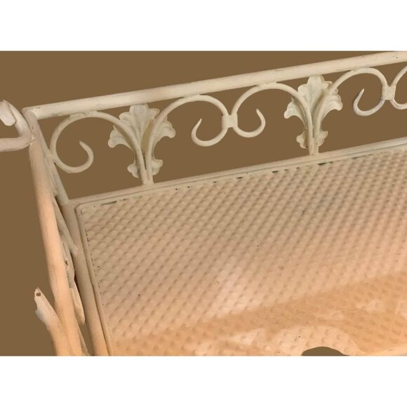 White Metal Tray with Handles 18" x 10.5" - Picture 3 of 8